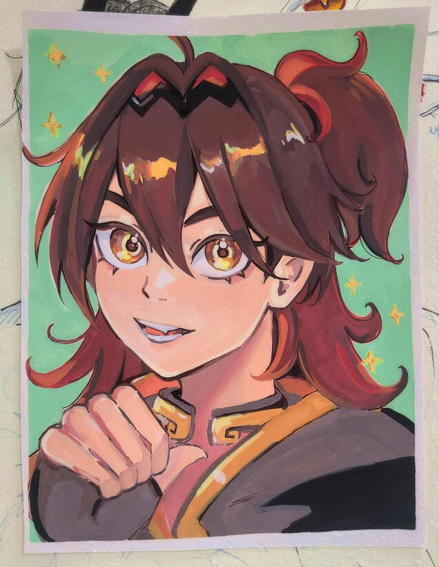 gaming - portrait, acrylic marker
